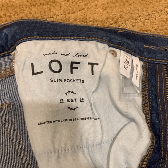 LOFT Skinny Crop Womens Size 31/12 Blue Jeans Ankle High Rise Dark Wash - Picture 13 of 13
